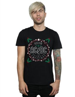 AC/DC Heren Kerstmis Cirkel T-Shirt (Zwart) - 2XL