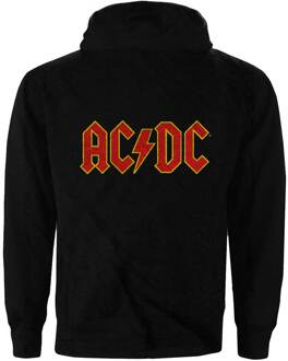 AC/DC Unisex Adult Back Print Logo Full Zip Hoodie (Zwart) - maat L