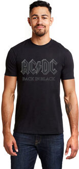 AC/DC Unisex T-shirt Volwassenen Terug In Zwart (Zwart/Grijs) - 3XL