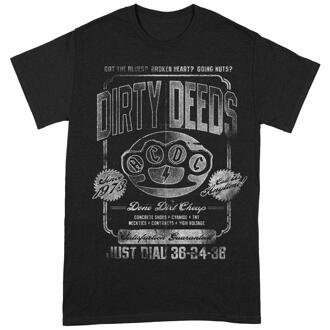 AC/DC Unisex T-shirt voor volwassenen: Dirty Deeds Done Cheap Just Dial (Zwart/Grijs) - 5XL