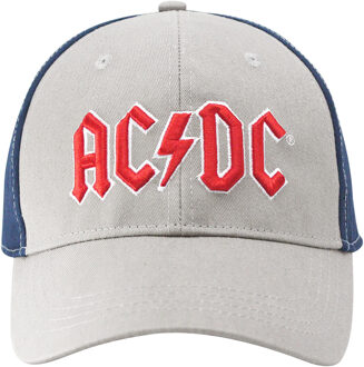AC/DC Unisex Volwassen Baseballpet met Tweekleurig Logo (Grijs/Navy Blue/Rood) - One Size