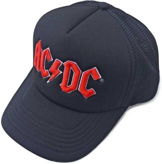AC/DC Unisex Volwassenen Mesh Back Honkbalpet met logo (Zwart/Rood) - One Size