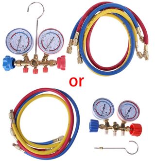 Ac Diagnostic Spruitstuk Freon Gauge Slang Set 3 Manier Voor R134A R12 R22 R502 Koudemiddelen Met Snelkoppelingen