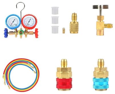 Ac Diagnostic Spruitstuk Freon Meter Kit Voor R134A R12 Koelkast Met Acme Adapter Auto Airconditioning Koelmiddel