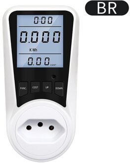 Ac Power Meter Digitale Wattmeter 220V Lcd Energy Meter Power Monitor Elektriciteit Usage Monitor Socket Kilowatt Wattage Spanning BR plug