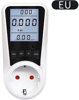 Ac Power Meter Digitale Wattmeter Energie Meter Elektriciteit Usage Monitor Socket Kilowatt Wattage Spanning Backlight 8 Soorten Plug EU plug