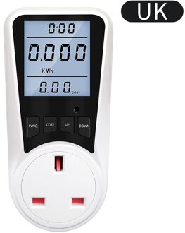 Ac Power Meter Digitale Wattmeter Energie Meter Elektriciteit Usage Monitor Socket Kilowatt Wattage Spanning Backlight 8 Soorten Plug UK plug