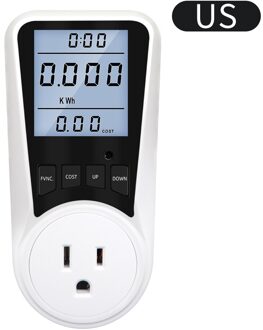 Ac Power Meter Digitale Wattmeter Energie Meter Elektriciteit Usage Monitor Socket Kilowatt Wattage Spanning Backlight 8 Soorten Plug US plug