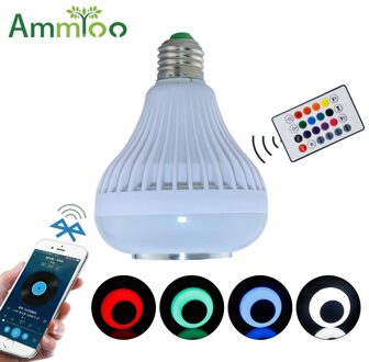 AC100-240V Bluetooth 4.0 Muziek Audio RGBW Speaker Licht 12 W E27 LED Gloeilamp voor iOS Android met 24 Toetsen Afstandsbediening controle