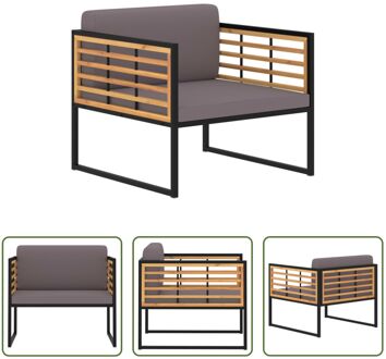 Acaciahouten Tuinstoelen - Armstoel - Set van 2 - 70x70x62 cm Grijs