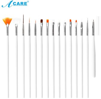Acare 15 Stks/set Nail Borstel Voor Manicure Gel Brush Voor Nail Art Brush Acryl Liquid Powder Carving Gel Borstel C01