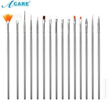 Acare 15 Stks/set Nail Borstel Voor Manicure Gel Brush Voor Nail Art Brush Acryl Liquid Powder Carving Gel Borstel C04