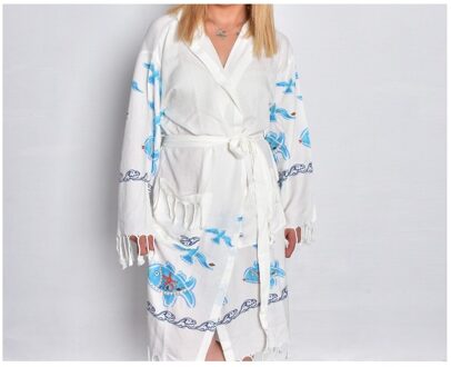 Acartekstil Seagull Patroon Bamboe Peshtemal Gewaad, Traditionele Turkse Badjas, Badjas, Badhanddoek, Strandlaken, strand Gewaad Xl