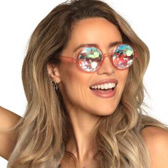 Accessoires > Brillen - Partybril Delusium Roze One-size Volwassenen