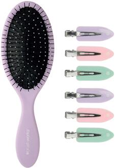 Accessoires brushworks Luxury Hair Styling Set Purple 7 st