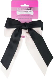 Accessoires brushworks Satin Hair Bow Duo Black & White 2 st