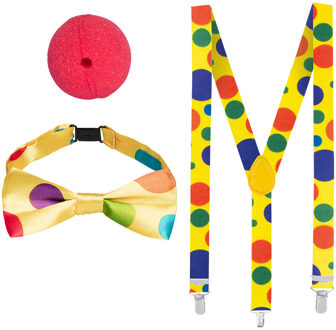 Accessoireset Clown 3-Delig Multikleur - Print