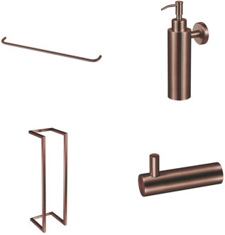 Accessoireset Qisani Flow Badkamer Geborsteld Copper Geborsteld Koper PVD