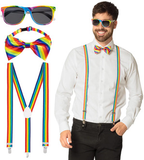 Accessoireset Regenboog 3-Delig Multikleur - Print