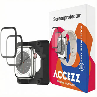 Accezz 2x Screenprotector met applicator voor de Apple Watch Series 7-9 - 41 mm Transparant