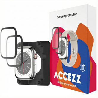Accezz 2x Screenprotector met applicator voor de Apple Watch Series 7-9 - 45 mm Transparant