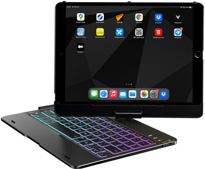 Accezz 360 Slim Keyboard Bookcase iPad 10.2 (2019/2020/2021) Tablethoesje Zwart