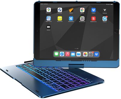 Accezz 360 Slim Keyboard Bookcase iPad 9(2021)10.2 inch/iPad 8(2020)10.2 inch/iPad 7(2019)10.2 inch Tablethoesje Blauw