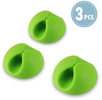 ! ACCEZZ 3Pcs Ronde Clip telefoon Kabel Draad Winder Desktop Mouse Oortelefoon Tidy Organizer USB Cord Fixer Houder Collatie Management groen
