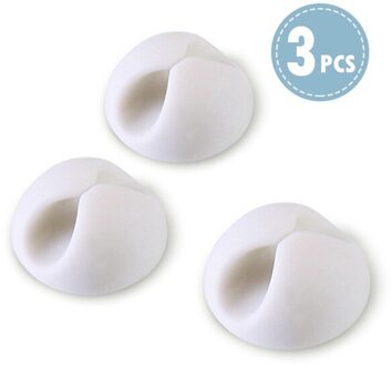 ! ACCEZZ 3Pcs Ronde Clip telefoon Kabel Draad Winder Desktop Mouse Oortelefoon Tidy Organizer USB Cord Fixer Houder Collatie Management wit