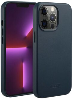 Accezz AccezzMagSafe Leather Backcover iPhone 13 Pro Telefoonhoesje Blauw