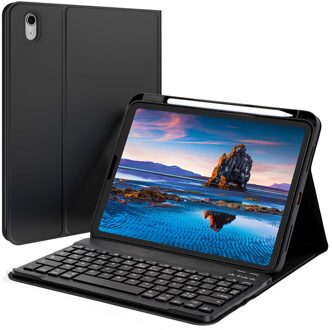 Accezz AZERTY Bluetooth Keyboard Bookcase voor de Apple iPad 11 (2025) 11 inch A16 / iPad 10 (2022) 10.9 inch - Zwart - 1 inch