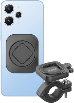 Accezz EasyLock telefoonhouder fiets - Universeel - Aluminium - 360 graden draaibaar - Zwart - One size