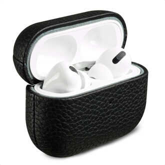 Accezz Echt Leren Case voor de  Apple AirPods Pro 2 - Zwart - One size