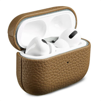 Accezz Echt Leren Case voor de Apple AirPods Pro - Taupe Bruin - One size