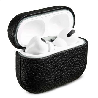 Accezz Echt Leren Case voor de Apple AirPods Pro - Zwart - One size