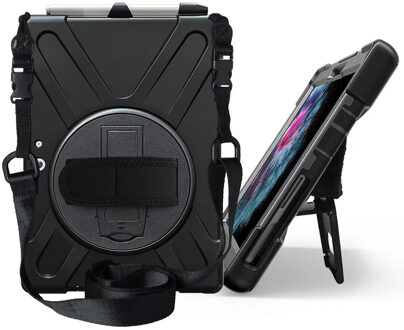 Accezz Full Protective backcover met strap voor de Samsung Galaxy Tab Active 5 Pro / 4 Pro - Zwart - 10.1