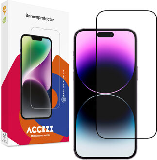 Accezz Gehard Glas Full Cover Screenprotector iPhone 15 Pro Max Smartphone screenprotector Transparant