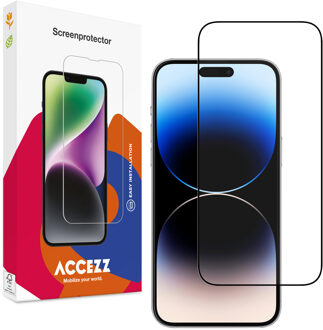 Accezz Gehard Glas Full Cover Screenprotector iPhone 15 Pro Smartphone screenprotector Transparant