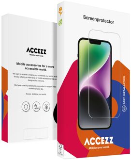 Accezz Gehard Glas Full Cover Screenprotector met applicator iPhone 13 / 13 Pro / 14 Smartphone screenprotector Transparant