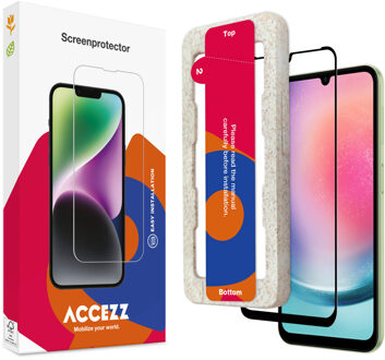 Accezz Gehard Glas Full Cover Screenprotector met applicator Samsung Galaxy A25 Smartphone screenprotector Transparant