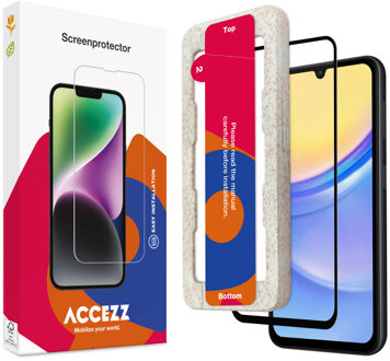 Accezz Gehard Glas Full Cover Screenprotector met applicator voor de Samsung Galaxy A15 (5G/4G) Transparant