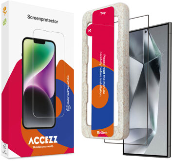 Accezz Gehard Glas Full Cover Screenprotector met applicator voor de Samsung Galaxy S24 Ultra Transparant