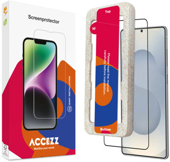 Accezz Gehard Glas Full Cover Screenprotector met applicator voor de Samsung Galaxy S25 Edge Transparant