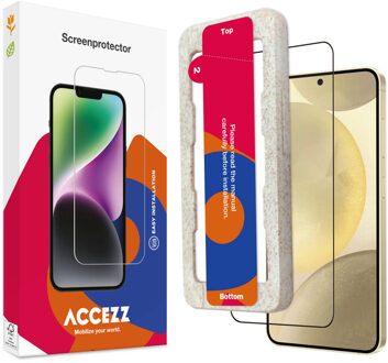Accezz Gehard Glas Full Cover Screenprotector met applicator voor de Samsung Galaxy S25 Plus Transparant