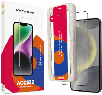 Accezz Gehard Glas Full Cover Screenprotector met applicator voor de Samsung Galaxy S25 Transparant