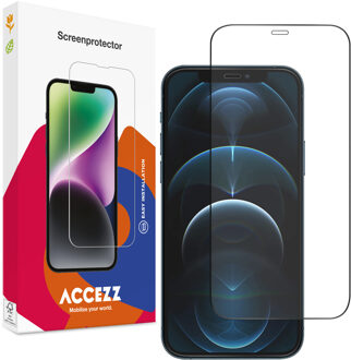 Accezz Gehard Glas Full Cover Screenprotector voor de Apple iPhone 12 (Pro) Transparant