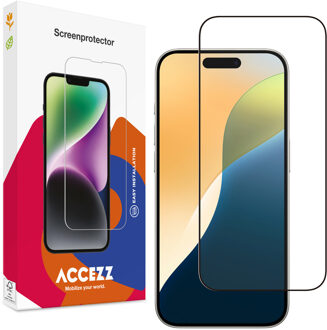 Accezz Gehard Glas Full Cover Screenprotector voor de Apple iPhone 17 / 17 Pro / 16 Pro Transparant