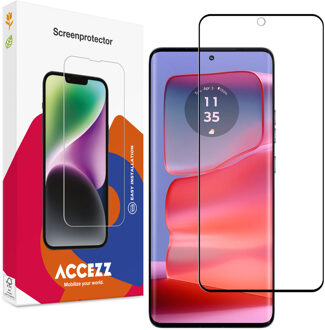 Accezz Gehard Glas Full Cover Screenprotector voor de Motorola Edge 50 Pro Transparant