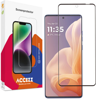 Accezz Gehard Glas Full Cover Screenprotector voor de Motorola Moto G85 Transparant