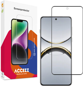 Accezz Gehard Glas Full Cover Screenprotector voor de Oppo Find X8 Pro Transparant